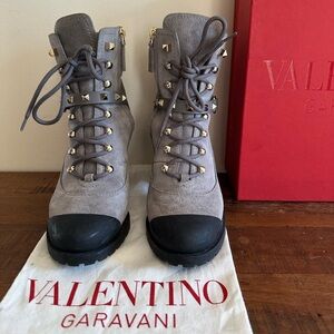 Valentino Women's Taupe Studded High heel Boots